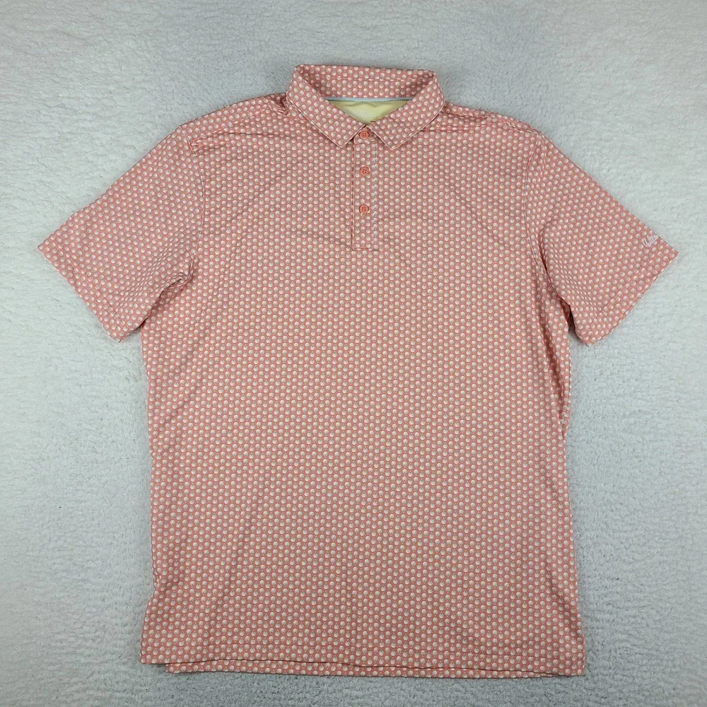 Walter Hagen Polo Shirt Mens Large Orange Blue Performance 11 Golf Short Sleeve